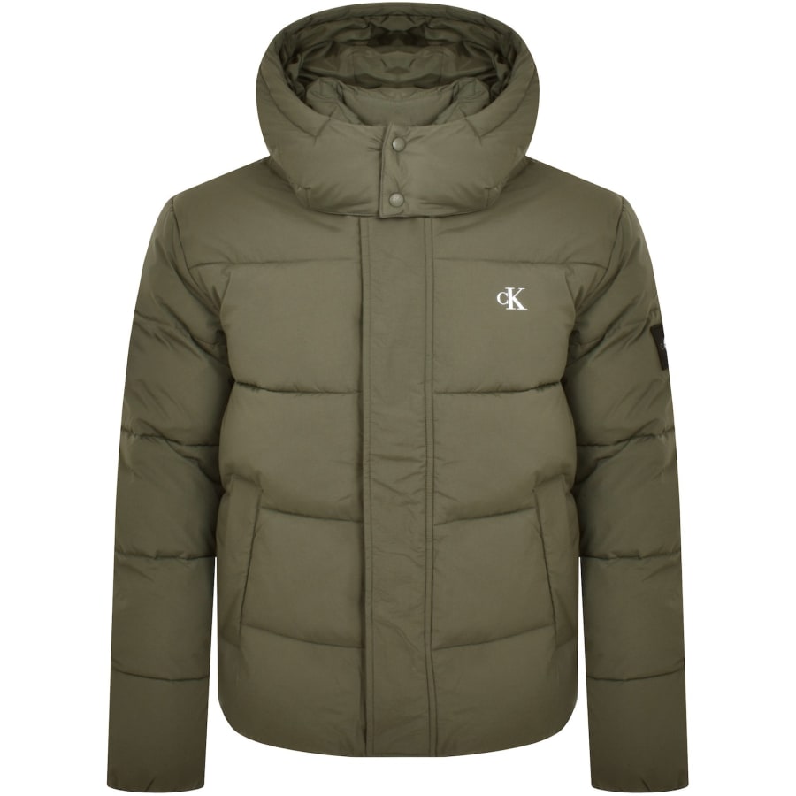 Calvin Klein Jeans Hooded Puffer Jacket Khaki Mainline Menswear Denmark